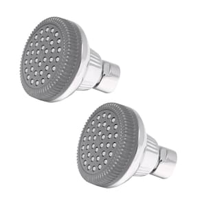 1-Spray Patterns 1.4 in. Single Wall Mount Fixed Shower Head in Chrome (2-Pack)
