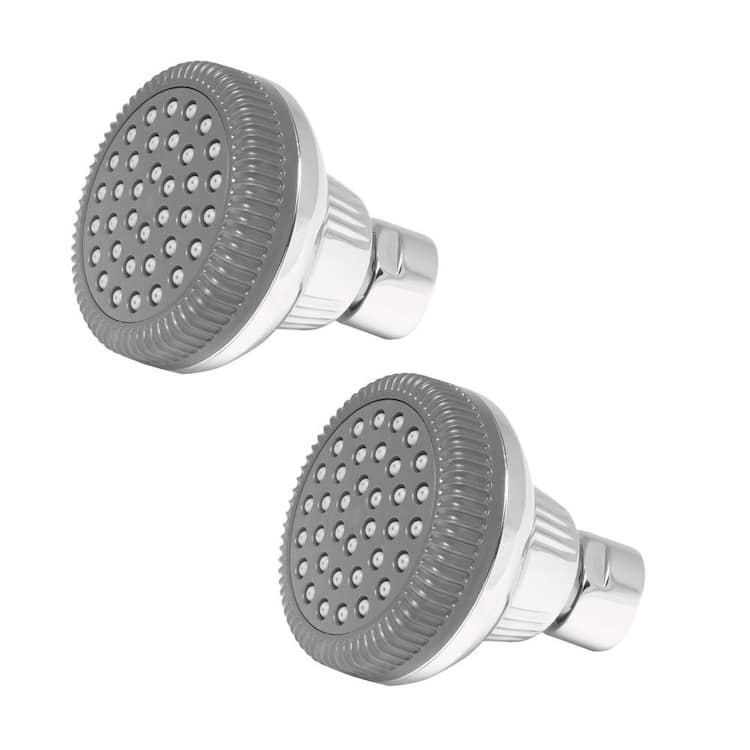 Glacier Bay 1-Spray Patterns 1.4 in. Single Wall Mount Fixed Shower Head in Chrome (2-Pack)