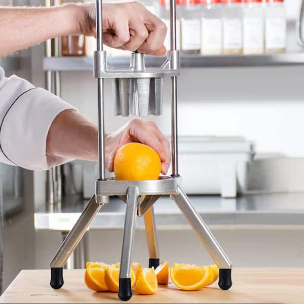 4-Section Commercial Wedger Stainless Steel Blade Fruit Lime Slicer Lemon Cutter for Home Bar Restaurant, Sliver