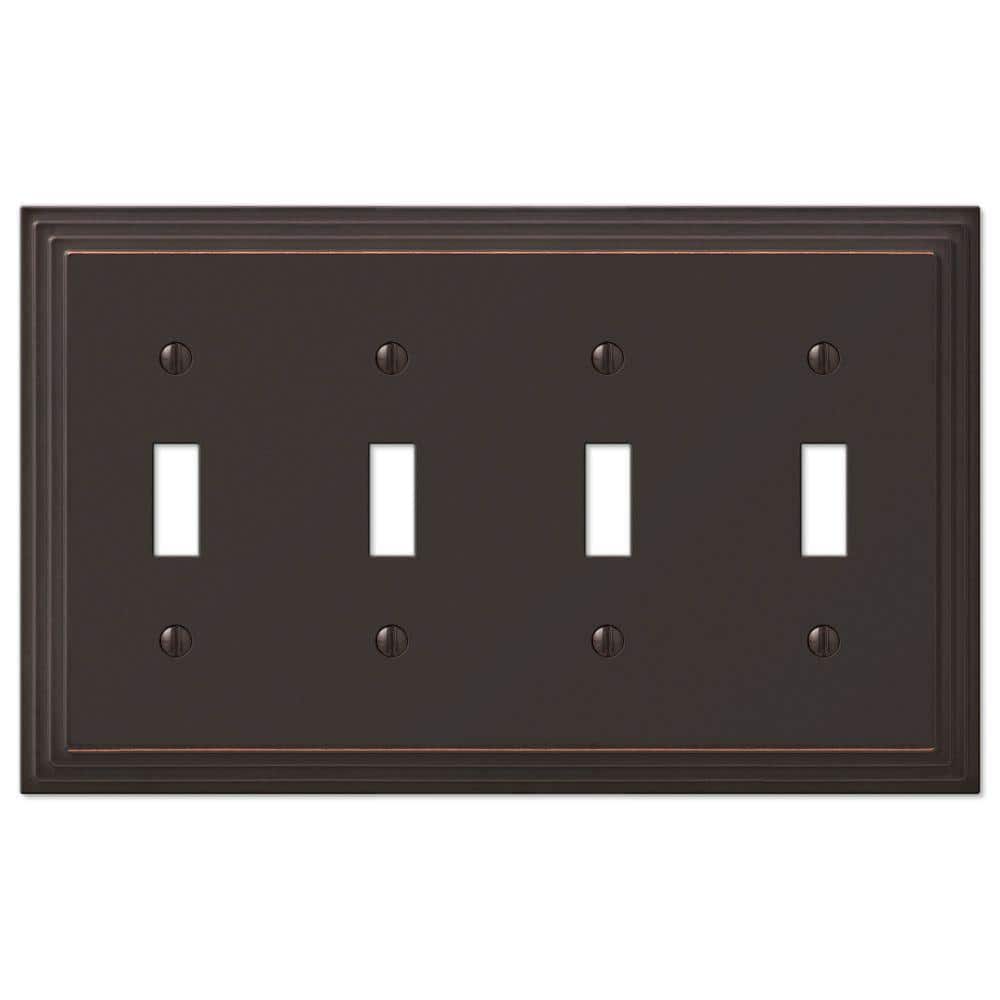 Tiered 4 Gang Toggle Metal Wall Plate - Aged Bronze price history on PriceWatchPro