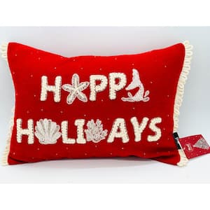 14 in. x 20 in. Coastal Happy Holiday Pillow, Red