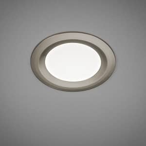 6 in. Canless Integrated LED Recessed Light Brushed Nickel Trim Kit 900 Lumens Adjustable CCT Kitchen Bathroom Remodel