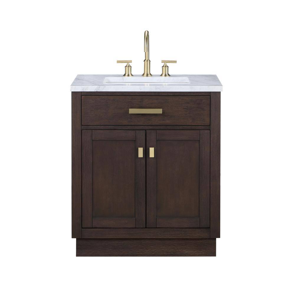 Chestnut Brown Oak Single Bathroom Vanity with Ceramic Sink