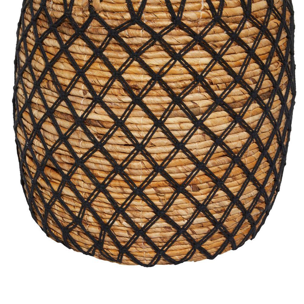 Brown Round Banana Leaf Storage Basket Set, 19"