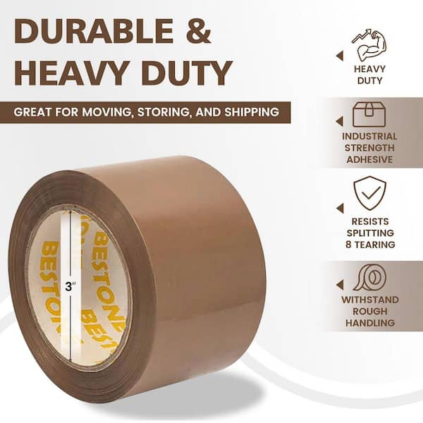WRIGHTMASTER 3 in. Wide x 110 ft. Durable Brown Sealing Tape for
