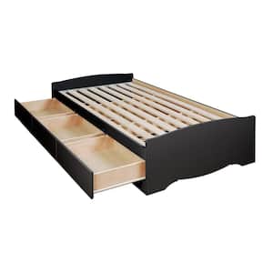 Sonoma Black Frame Twin XL Wood Storage Platform Bed