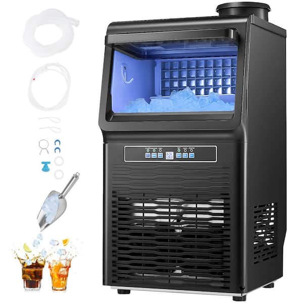 13 in.Commercial Ice Maker 70lbs./24H Self-cleaning 12lbs. Storage Freestanding 36Tray Full Size Cubes LED Display Black