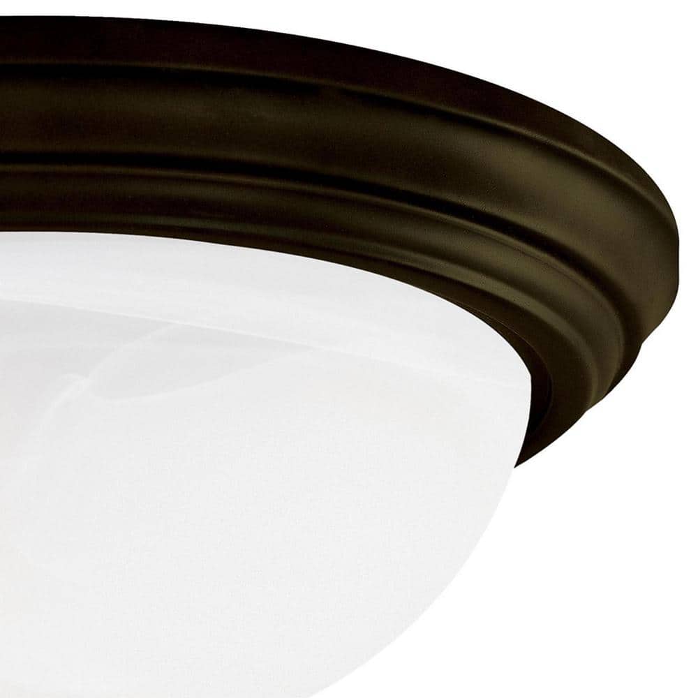 Oil Rubbed Bronze and Frosted Glass Flush Mount Light