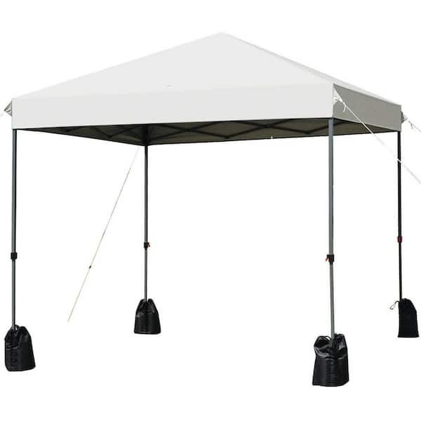 Trivial korruption chokerende WELLFOR 8 ft. x 8 ft. Outdoor Pop up Canopy Tent with Roller Bag  OP-HKY-70299WH - The Home Depot