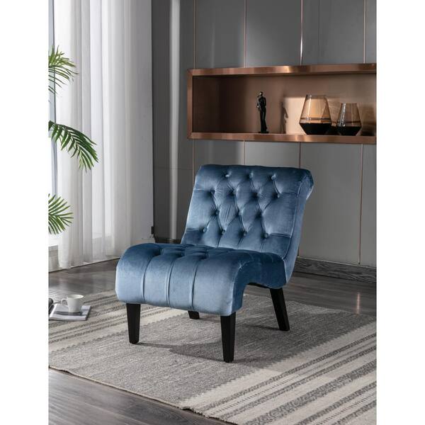 Blue velvet deals slipper chair