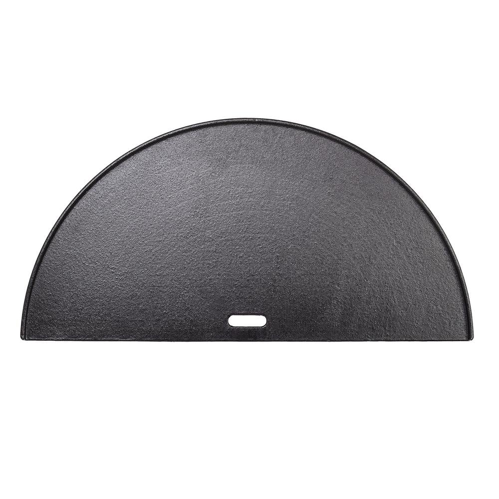 Black Cast Iron Half-Moon Reversible Griddle for 24-inch Grill