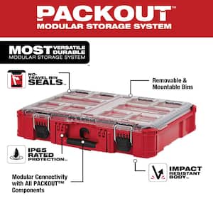 Milwaukee 10-Compartment Red Deep Pro Portable Tool Box with Storage and Organization  Bins for Small Parts 223875 - The Home Depot