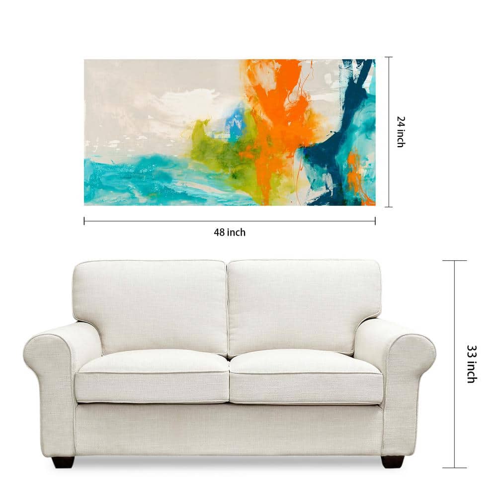 Tidal Abstract Red and White Tempered Glass Wall Art