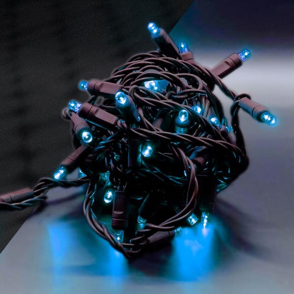 HOLIDYNAMICS HOLIDAY LIGHTING SOLUTIONS Teal 5 mm LED Mini Lights with 4 in. Spacing (Set of 50)