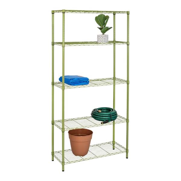 Honey-Can-Do Olive Green 5-Tier Adjustable Steel Garage Storage Shelving Unit ( 36 in. W x 72 in. H x 14 in. D )