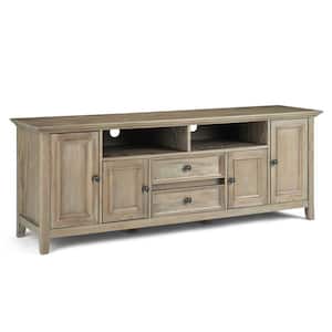 Amherst 72 in. Distressed Grey Wood TV Stand with 1 Drawer Fits TVs Up to 80 in. with Storage Doors