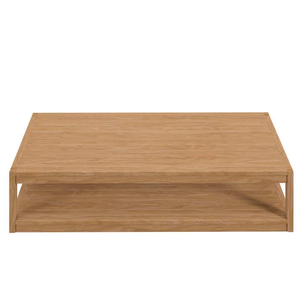 Carlsbad 55'' Natural Teak Wood Contemporary Outdoor Coffee Table