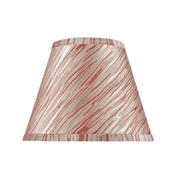 Aspen Creative Corporation 9 in. x 7 in. Off White and Red Striped Hardback Empire Lamp Shade