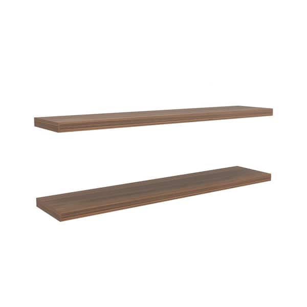 Unbranded 47 in. W x 10 in. D Mahogany Floating Shelves Wall Mounted Book Shelves Decorative Wall Shelf (2-Pack)