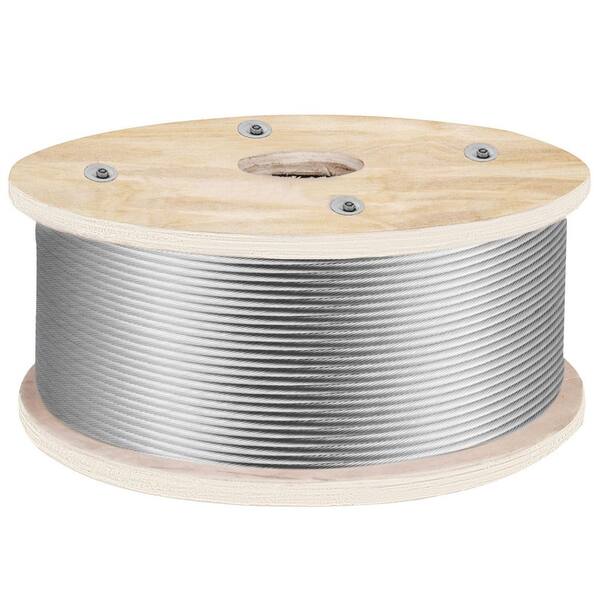 3/16 in. x 500 ft. Stainless Steel Wire Rope(By-the-Foot), Steel Wire Cable, Steel Cable Railing Decking