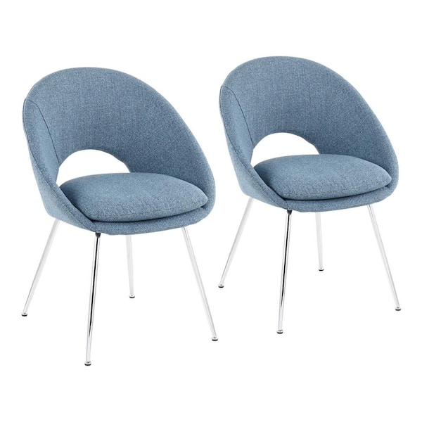 blue chrome dining chairs