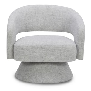 Muses Light Gray Fabric Swivel Accent Arm Chair