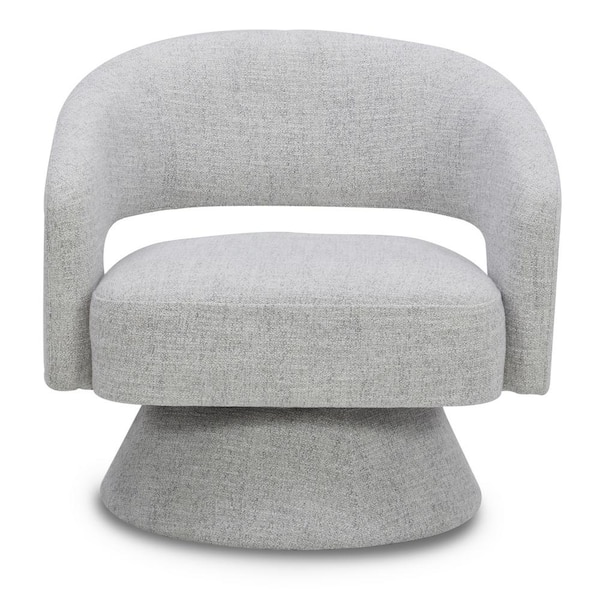 Spruce & Spring Muses Light Gray Fabric Swivel Accent Arm Chair