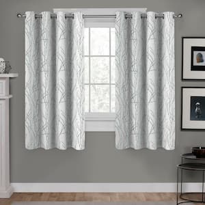 Branches Seafoam Nature Light Filtering Grommet Top Curtain, 54 in. W x 63 in. L (Set of 2)