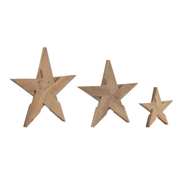 Kate and Laurel Gallantry 18 in. x 19 in Rustic Brown 3 Piece Wooden Wall Art Set