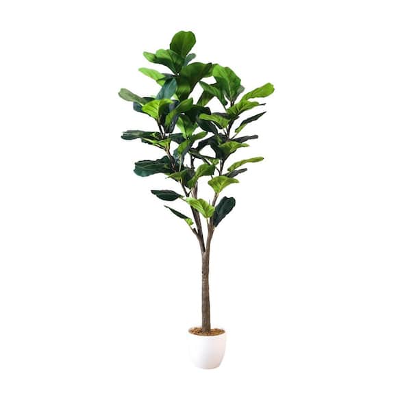 THE TANGERINE MIRROR COMPANY Botaneeka, 63in. Artificial Fiddle Fig tree in Pot