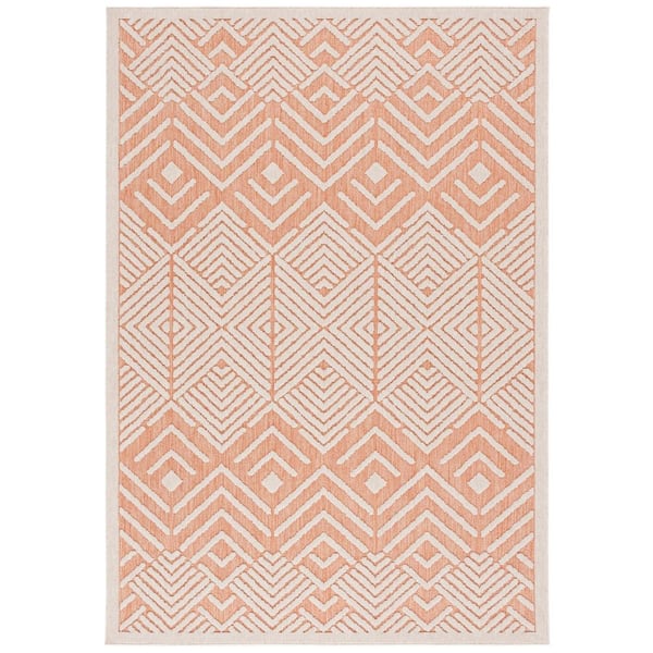 Milos Rust/Ivory 8 ft. x 10 ft. Geometric Chevron Indoor/Outdoor Area Rug