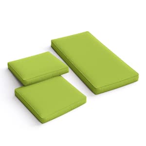 36 in. x 18 in. (3-Piece) Outdoor Patio Replacement Seat Cushions Fit for Loveseat Lounge Chair Furniture Grass Green