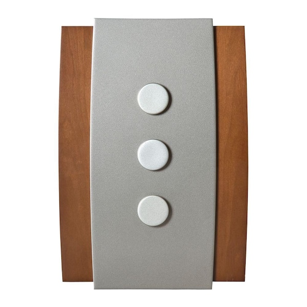 Honeywell Decor Series Wireless Door Chime, Wood with Satin Nickel Push Button Vertical or Horizontal Mnt