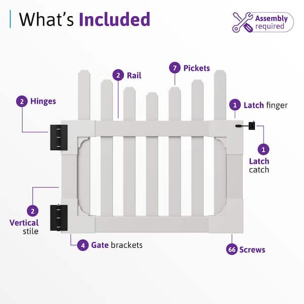 Zippity Outdoor Products 3.5 ft. W x 3 ft. H All American Vinyl Picket Fence Gate with Stainless Steel Hardware Zippity Outdoor Products 3.5 ft. W x 3 ft. H All American Vinyl Picket Fence Gate with Stainless Steel Hardware