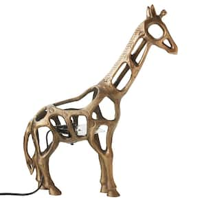 Giraffe 20 in. H Gold Sculptural Accent Lamp