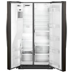 20.6 cu. ft. Side By Side Refrigerator in Fingerprint Resistant Black Stainless, Counter Depth