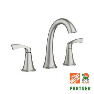 Korek 8 in. Widespread Double Handle High-Arc Bathroom Faucet in Spot Resist Brushed Nickel