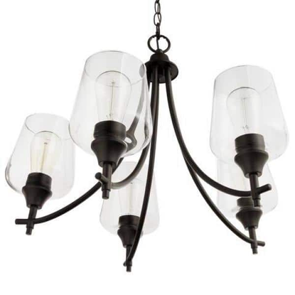 HINKLEY Plantation 5-Light Burnished Brass Shaded Chandelier 4885BB - The  Home Depot