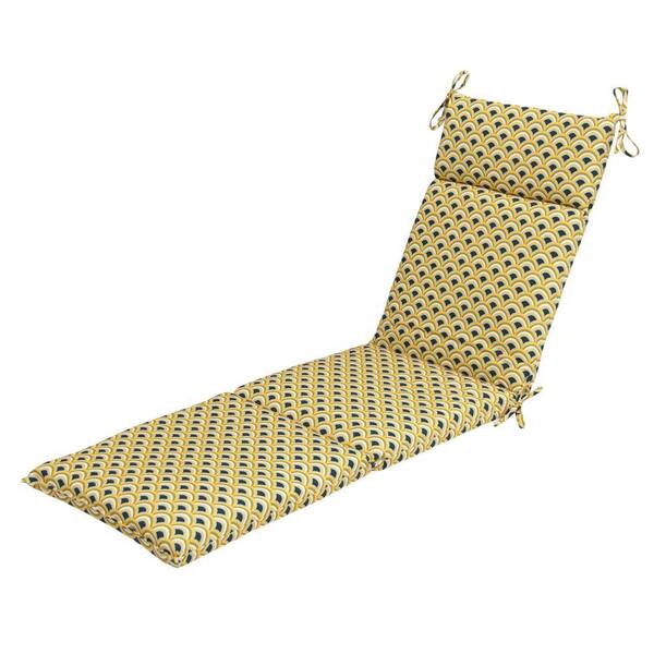 Hampton Bay 21 x 43 Outdoor Chaise Lounge Cushion in Standard Yellow