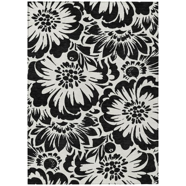 Chantille ACN551 Black 9 ft. x 12 ft. Machine Washable Indoor/Outdoor Geometric Area Rug