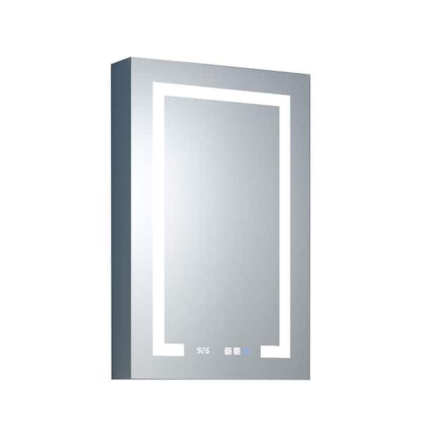 INSTER AIM 24 in. W x 32 in. H Rectangular Aluminum Left Door Bathroom Medicine Cabinet with Mirror
