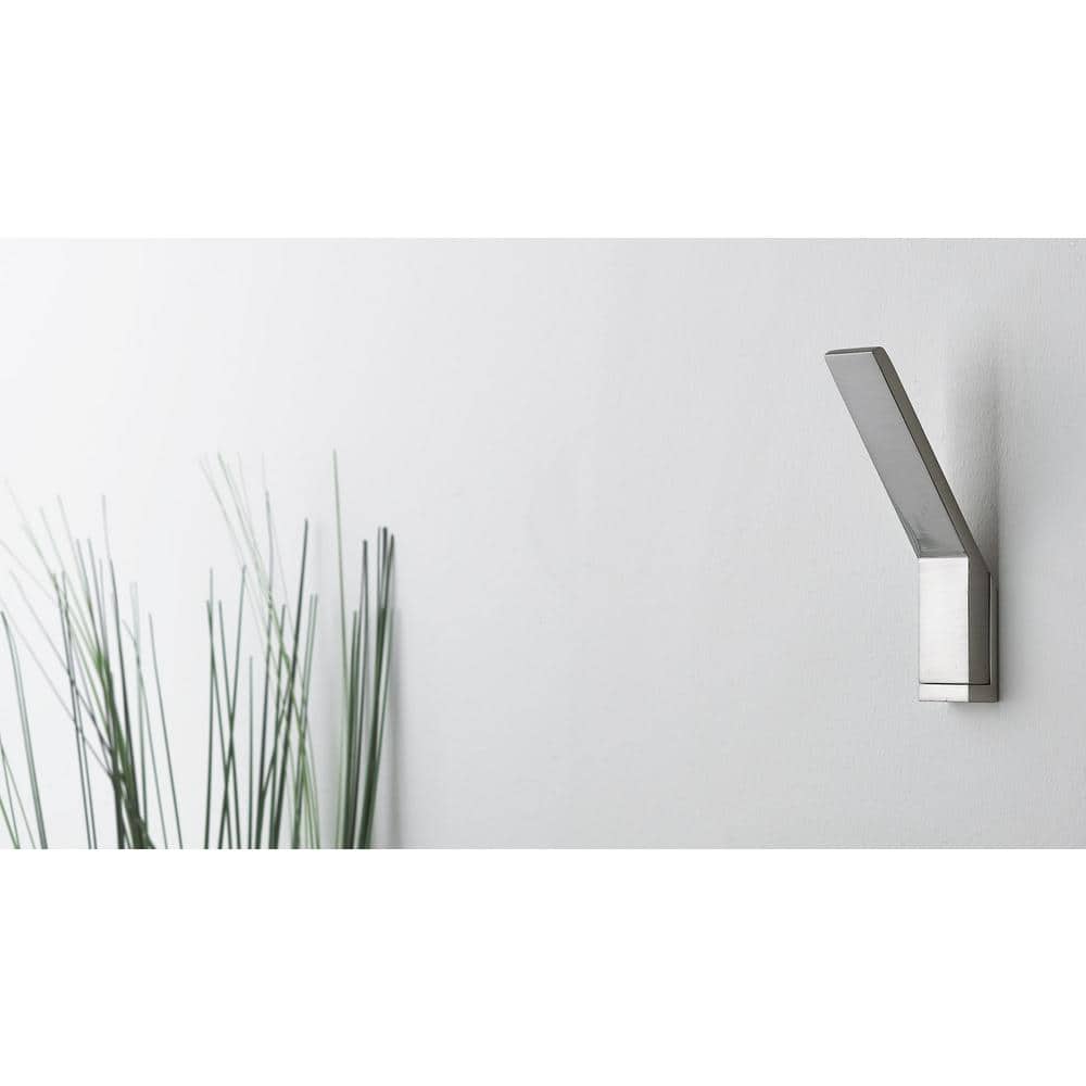 Brushed Nickel Contemporary Wall Mount Metal Hook