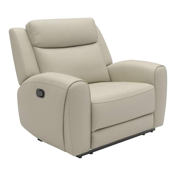 Furniture of America Miranda Beige Leather Glider Recliner with