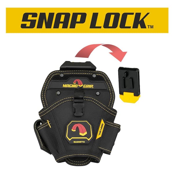 Snap Lock Drill Tool Holster Left/Right Handed Design with Magnetic Storage
