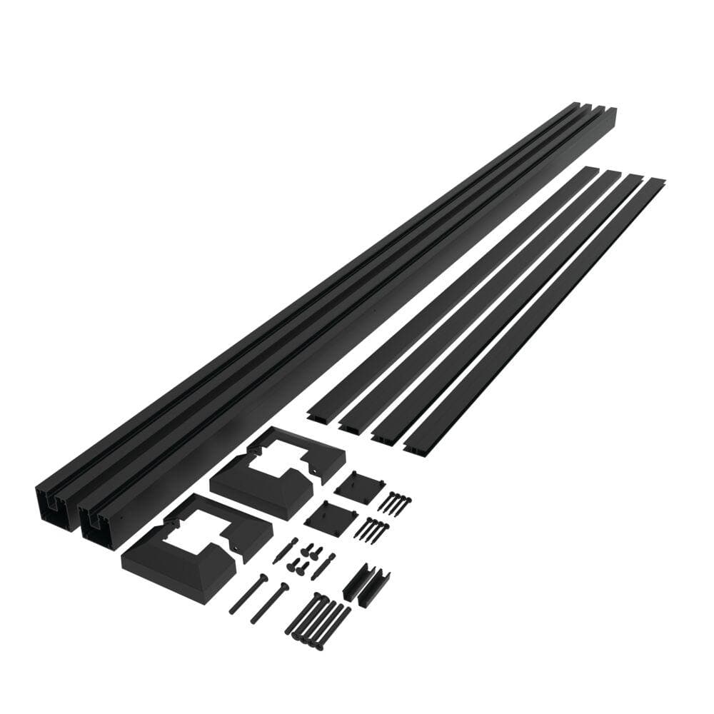Matte Black Aluminum Privacy Screen Panel Frame Kit