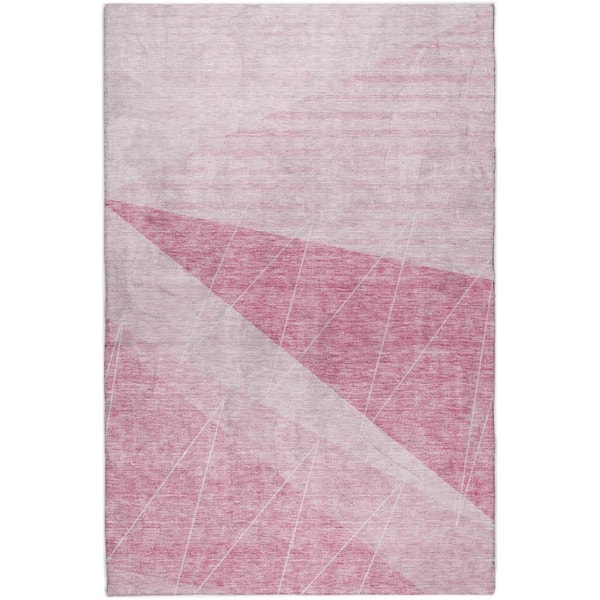 Dream Shag Premium Machine Washable Abstract ADS706 Pink 3 ft. x 5 ft. Area Rug