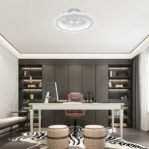 OUKANING 19.7 in. Integrated LED Indoor Modern White Flower