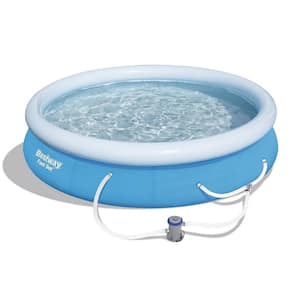 12 ft. x 30 in. Round Shape, Fast Set Inflatable Above Ground Swimming Pool with Filter Pump
