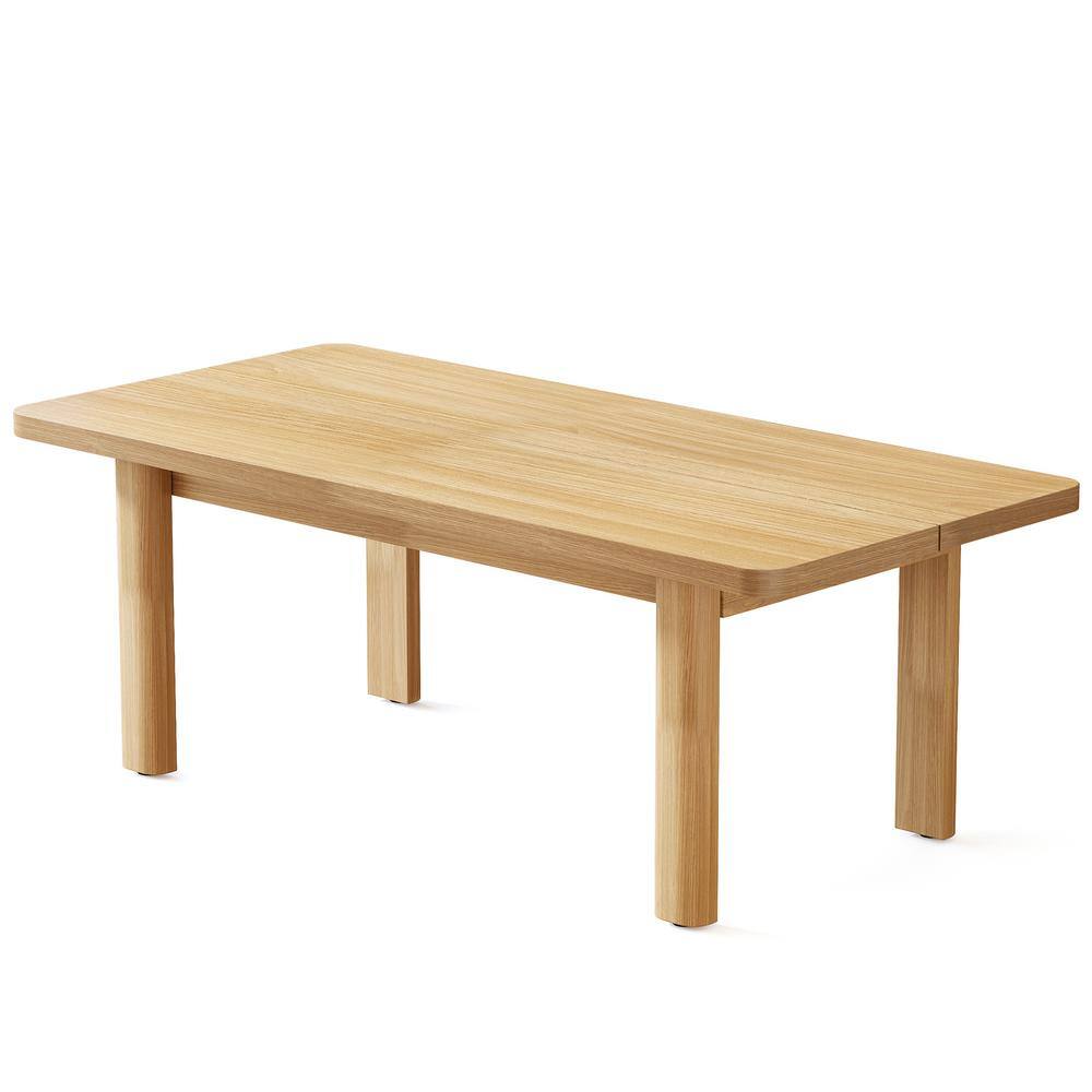 Halsey 63 in. Light Brown Wood 4 Legs Dining Table Rectangular Dinner Kitchen Table for 4 to 6