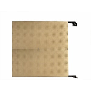 48 in. W x 48 in. H x 1-1/2 in. D Wall Mount Double-Sided Swing Panel Natural HDF Pegboard
